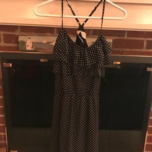White Pock-a dot black dress